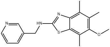 2-Benzothiazolamine,  6-methoxy-4,5,7-trimethyl-N-(3-pyridinylmethyl)- 结构式