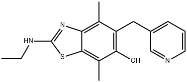 6-Benzothiazolol,  2-(ethylamino)-4,7-dimethyl-5-(3-pyridinylmethyl)- 结构式