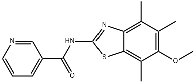 3-Pyridinecarboxamide,  N-(6-methoxy-4,5,7-trimethyl-2-benzothiazolyl)- 结构式