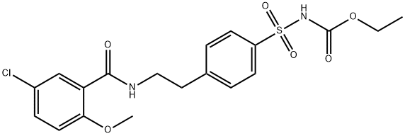 4-[2-(5-氯-2-甲氧基苯甲酰胺)-乙基]-苯磺酰胺基-甲酸乙酯 结构式
