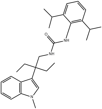 3-(2,6-dipropan-2-ylphenyl)-1-[2-ethyl-2-(1-methylindol-3-yl)butyl]ure a 结构式