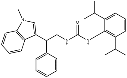 3-(2,6-dipropan-2-ylphenyl)-1-[2-(1-methylindol-3-yl)-2-phenyl-ethyl]u rea 结构式