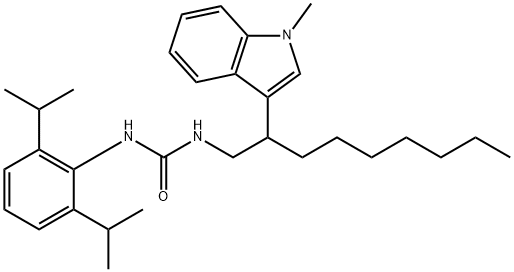 3-(2,6-dipropan-2-ylphenyl)-1-[2-(1-methylindol-3-yl)nonyl]urea 结构式