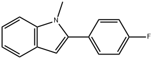 2-(4-氟苯基)-1-甲基吲哚 结构式