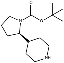 (R)-2-(哌啶-4-基)吡咯烷-1-羧酸叔丁酯 结构式