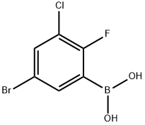 5-溴-3-氯-2-氟苯硼酸 结构式