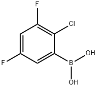 (2-氯-3,5-二氟苯基)硼酸 结构式