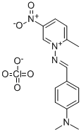 Pyridinium, 1-(((4-(dimethylamino)phenyl)methylene)amino)-2-methyl-5-n itro-, perchlorate 结构式