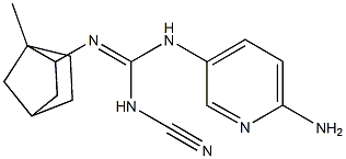 N-(6-amino-3-pyridyl)-N'-cyano-N''-(1-methyl-2-norbornyl)guanidine 结构式