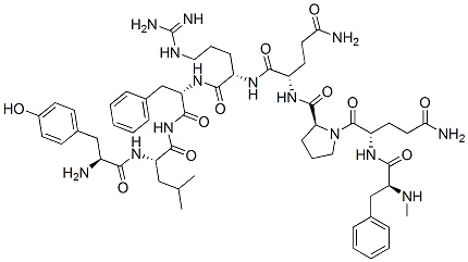 tyrosyl-leucyl-N-methylphenylalanyl-glutaminyl-prolyl-glutaminyl-arginyl-phenylalaninamide 结构式