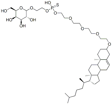 O-(11-(5-cholesten-3-yloxy)3,6,9-trioxaundecyl) O-(2-(galactopyranosyloxy)ethyl) phosphorothioate 结构式