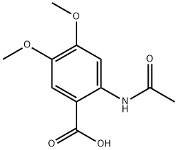 2-乙酰氨基-4,5-二甲氧基苯甲酸 结构式