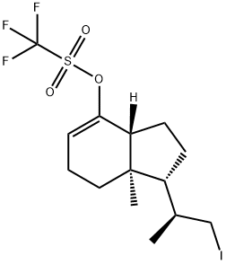 2,3,3a,6,7,7a-Hexahydro-2S,7a-diMethyl-4-hydroxy-indene-1R-(1'-iodo)ethane 4-O-TrifluoroMethylsulfonate 结构式