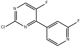 Pyrimidine, 2-chloro-5-fluoro-4-(2-fluoro-4-pyridinyl)- 结构式