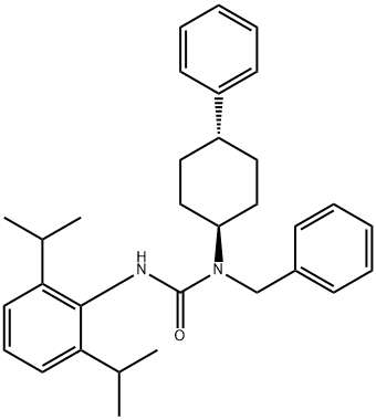 1-benzyl-3-(2,6-dipropan-2-ylphenyl)-1-(4-phenylcyclohexyl)urea 结构式