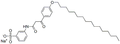3-[[3-[4-(十六烷氧基)苯基]-1,3-二氧代丙基]氨基]苯磺酸钠 结构式