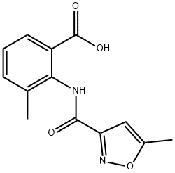 3-methyl-2-[(5-methyloxazole-3-carbonyl)amino]benzoic acid 结构式