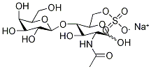 2-乙酰氨基-2-脱氧-4-O-(Β-D-吡喃半乳糖基)-6-磺基-D-吡喃葡萄糖钠盐 结构式