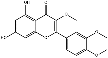 2-(3,4-DIMETHOXY-PHENYL)-5,7-DIHYDROXY-3-METHOXY-CHROMEN-4-ONE 结构式