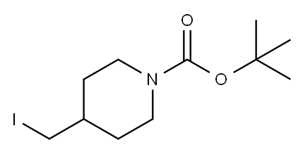 1-叔丁氧羰基-4-碘甲基哌啶 结构式