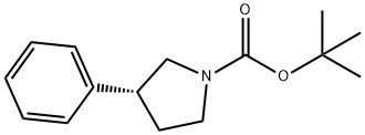 (R)-1-叔丁氧羰基-3-苯基吡咯烷 结构式