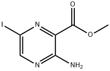 3-氨基-6-碘吡嗪-2-羧酸甲酯 结构式