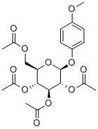 4-甲氧苯基-2,3,4,6-四-O-乙酰基-Β-D-吡喃葡萄糖苷 结构式