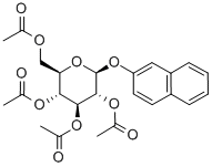 2-萘基-2,3,4,6-O-四乙酰基-Β-吡喃葡萄糖苷 结构式