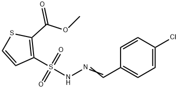 methyl 3-[[(4-chlorophenyl)methylideneamino]sulfamoyl]thiophene-2-carb oxylate 结构式