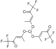 三(三氟-2,4-戊二酮酸)铬(III) 结构式