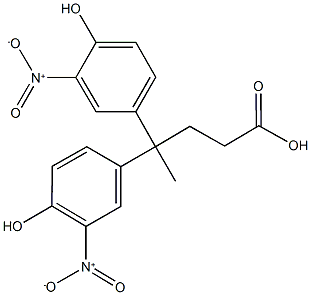4,4-bis(4-hydroxy-3-nitrophenyl)pentanoic acid 结构式