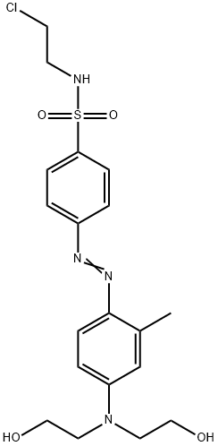 对[[4-[二(2-羟基乙基)氨基]-邻甲苯基]偶氮]-N-(2-氯乙基)苯磺酰胺 结构式