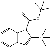 2-(三甲基硅基)-1H-吲哚-1-羧酸叔丁酯 结构式