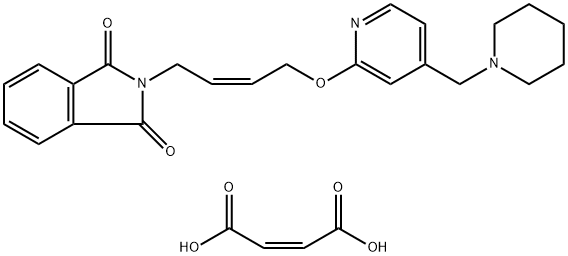 N-[顺-4-[4-(N-哌啶甲基)吡啶-2-氧]-2-丁烯-1-基]邻苯二甲酰亚胺 顺丁烯二酸盐 结构式