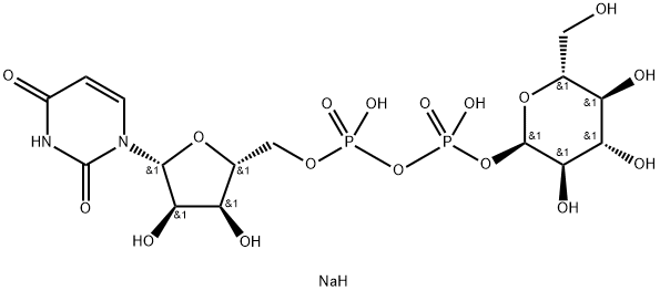 钠[(2R,3S,4R,5R)-5-(2,4-二氧代嘧啶-1-基)-3,4-二羟基-四氢呋喃-2-基]甲基[羟基-[(2R,3R,4S,5S,6R)-3,4,5-三羟基-6-(羟基甲基)四氢吡喃-2- 结构式