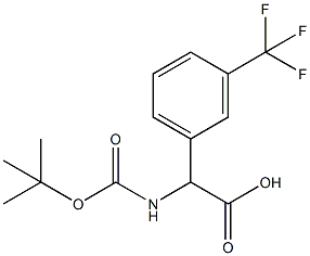 N-叔丁氧羰基-2-(3-三氟甲基-苯基)-DL-甘氨酸 结构式