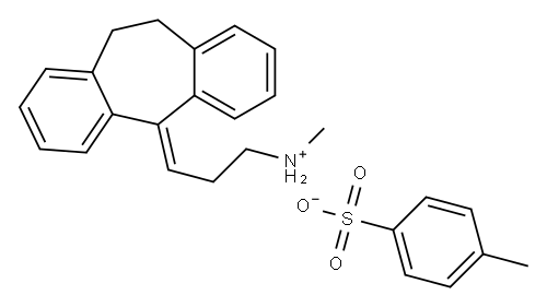 3-(10,11-二氢-5H-二苯并[A,D][7]轮烯-5-亚基)-N-甲基-1-丙铵4-甲基苯磺酸酯 结构式