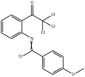 Benzenecarboximidoyl  chloride,  4-methoxy-N-[2-(trichloroacetyl)phenyl]-  (9CI) 结构式