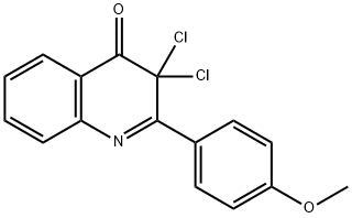 4(3H)-Quinolinone,  3,3-dichloro-2-(4-methoxyphenyl)- 结构式