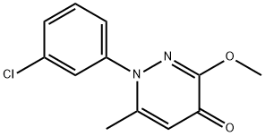 4(1H)-Pyridazinone, 1-(3-chlorophenyl)-3-methoxy-6-methyl- 结构式