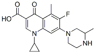 (±)-1-环丙基-6-氟-1,4-二氢-5-甲基-7-(3-甲基-1-哌嗪基)-4-氧-3-喹啉羧酸 结构式
