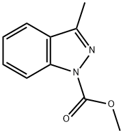 1H-Indazole-1-carboxylic  acid,  3-methyl-,  methyl  ester 结构式