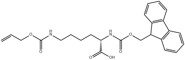 N-[(9H-芴-9-甲氧基)羰基]-N'-[(2-丙烯氧基)羰基]-L-赖氨酸 结构式