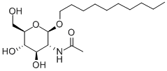 十烷基-2-乙酰氨基-2-脱氧-Β-D-吡喃葡糖苷 结构式