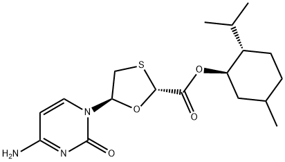 5-(4-氨基-2-氧代-2H-嘧啶-1-基)-[1,3]1,3-氧硫杂环戊-2-甲酸孟酯 结构式