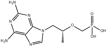 (((1R)-2-(2,6-Diamino-9H-purin-9-yl)-1-methylethoxy)methyl)phosphonic  acid 结构式