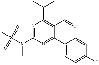 4-(4-氟苯基)-6-异丙基-2-[(N-甲基-N-甲磺酰)氨基]嘧啶-5-甲醛 结构式