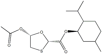 (1R,2S,5R)-2-异丙基-5-甲基环己基(2R,5S)-5-乙酰氧基-1,3-恶噻戊环-2-羧酸酯 结构式
