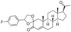 (1'-(4-fluorophenyl)(ethylenedioxy))pregn-4-ene-3,20-dione 结构式