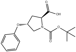 (2S,4R)-BOC-4-苯氧基-吡咯烷-2-羧酸 结构式